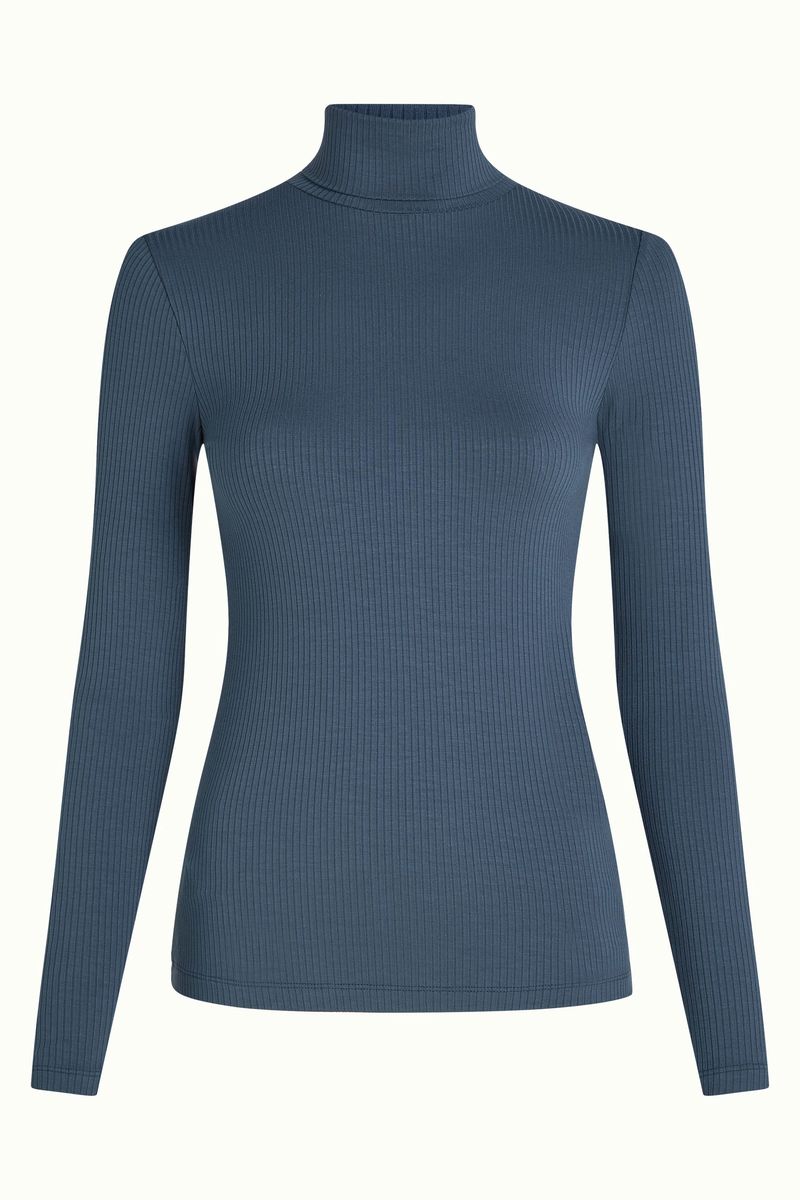 Rollneck Top Uni Rib