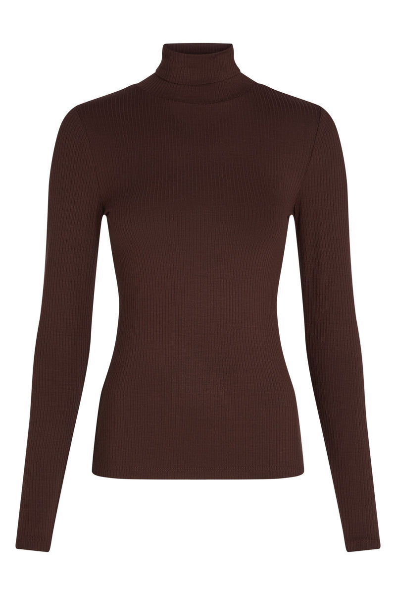 Rollneck Top Uni Rib