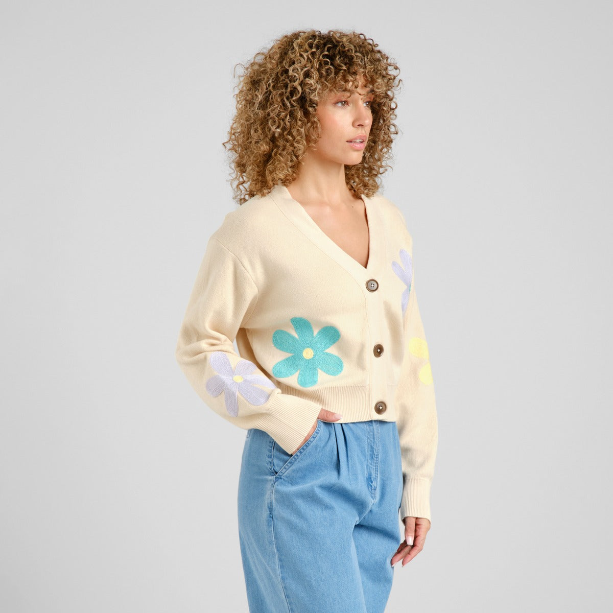 Cardigan Kanan Application Flower