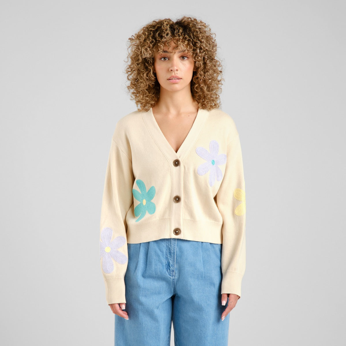 Cardigan Kanan Application Flower