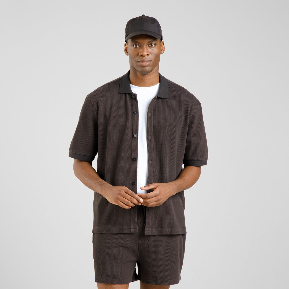 Shirt Falkvik Waffle Phantom Black