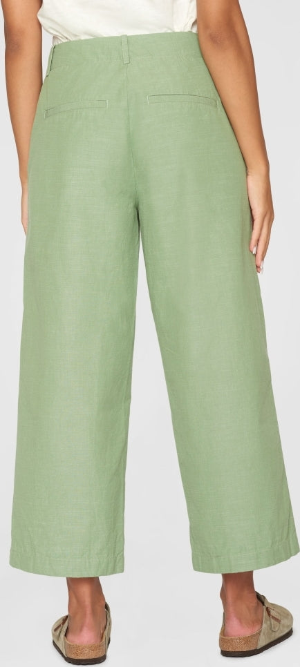 Posey mid-rise wide slub yarn cropped pants