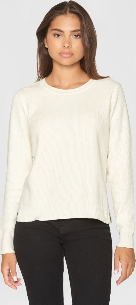 Regular cotton racking stich crew neck knit