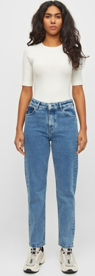 Iris mom mid-rise 5-pocket cropped jeans