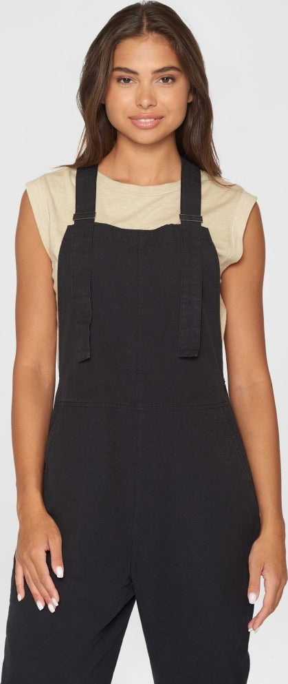 Gale straight slub yarn jumpsuit
