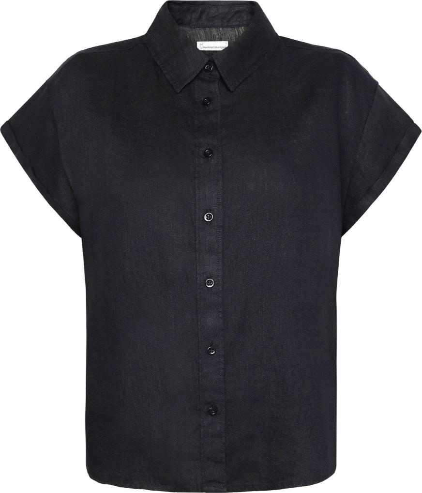 ASTER fold up short sleeve linen shirt