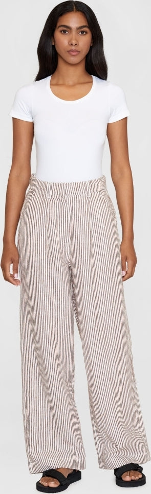Posey wide mid-rise striped linen pants