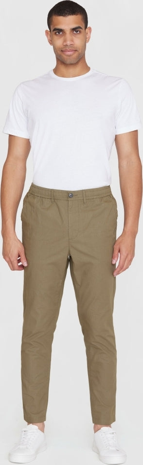 Tim tapered poplin elastic waist string pants