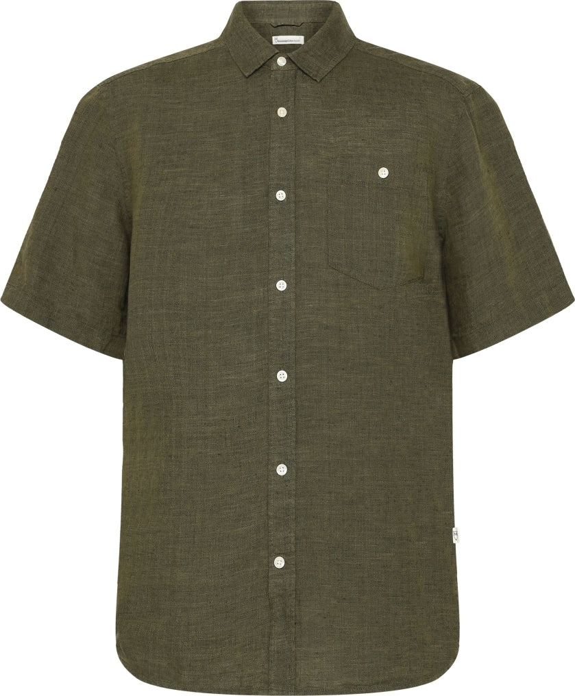 Regular linen short sleeve shirt
