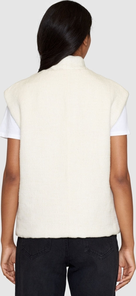 Padded kimono herringbone structure vest