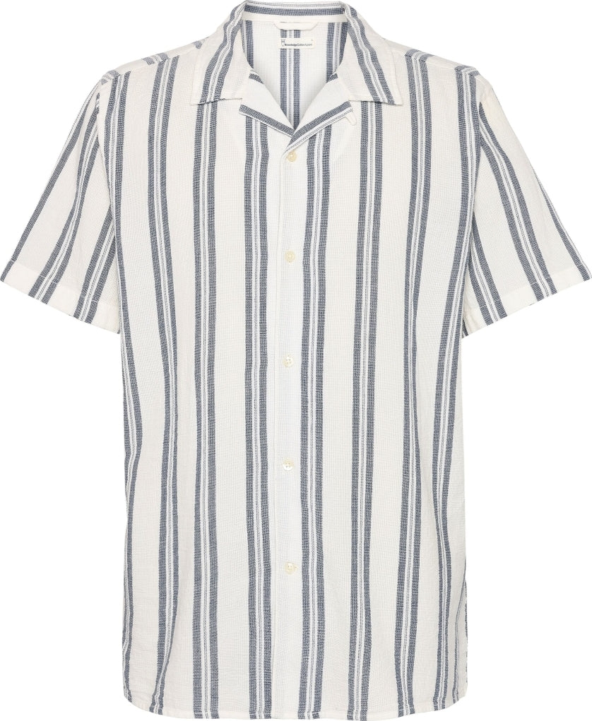 Box short sleeve striped cotton shirt