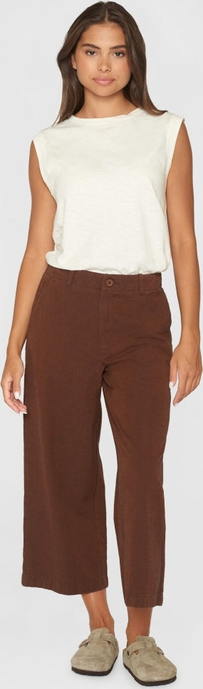Posey mid-rise wide slub yarn cropped pants