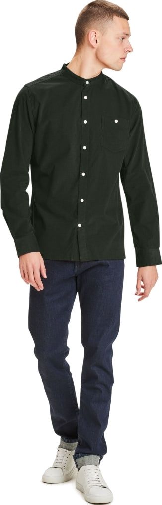 Regular fit corduroy stand collar shirt L