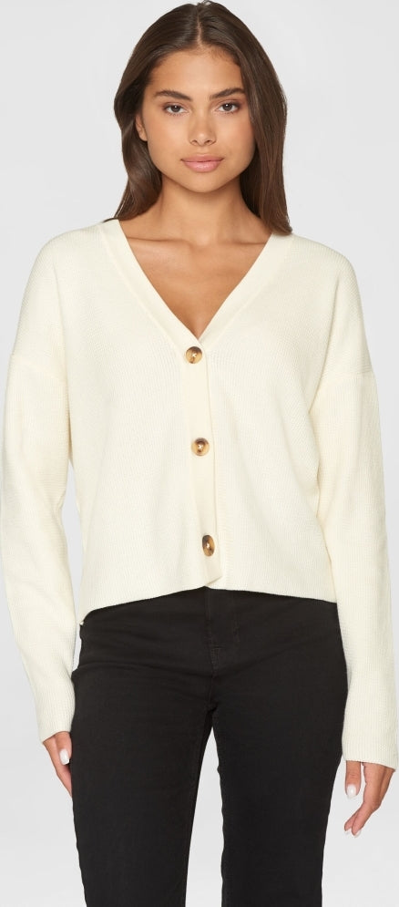 Loose cotton racking stitch cardigan