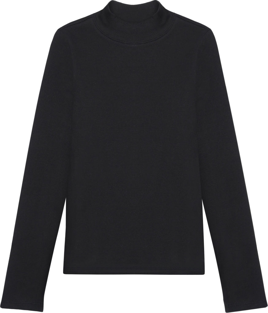 Rib high neck long sleeved