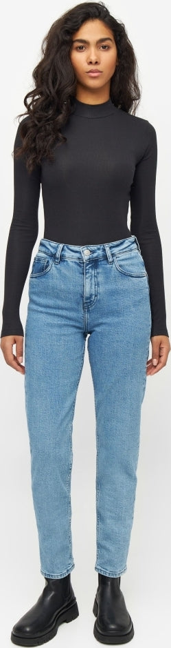 Rib high neck long sleeve