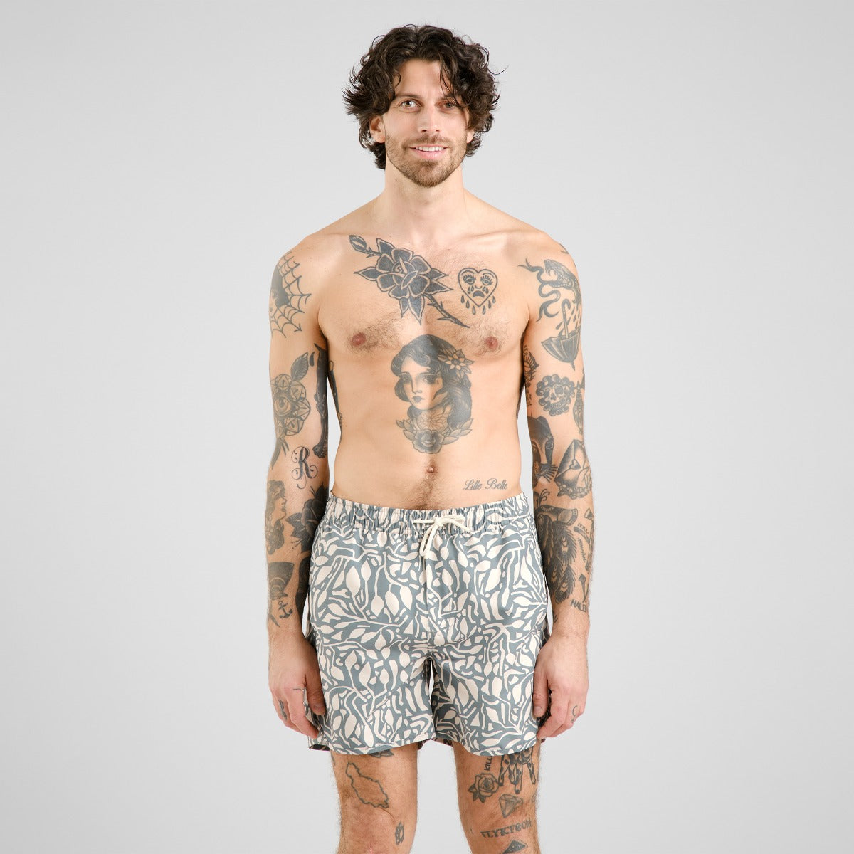 Swim Shorts Sandhamn Leaf Mosaic Leaf Green