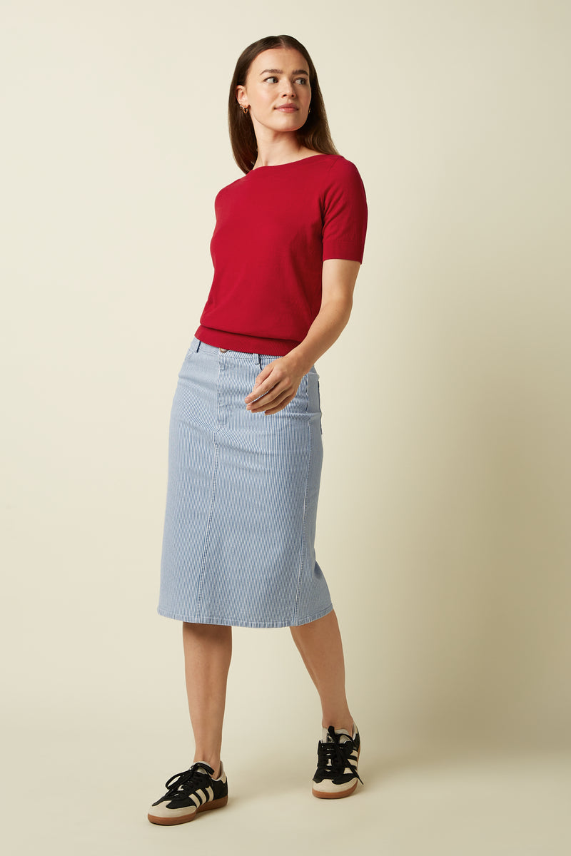 Prisca Skirt Corner Stripe