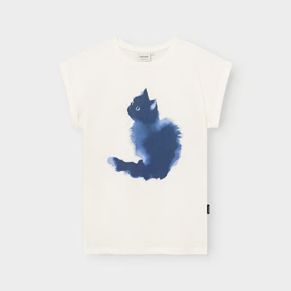 T-shirt Visby Watercolor Cat Off-White