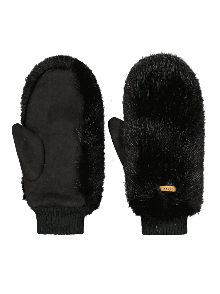 Fur Mitts Black