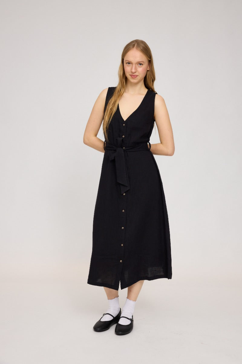 Sleeveless Linen Maxi Dress