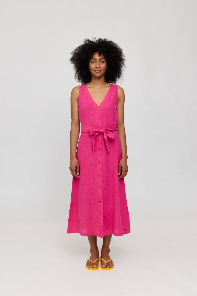 Sleeveless Linen Maxi Dress