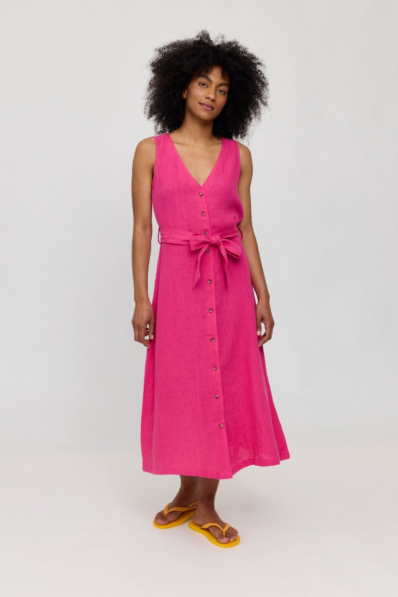 Sleeveless Linen Maxi Dress