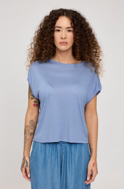 Cropped T Loose Fit dusk blue