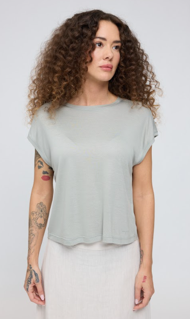 Cropped T Loose Fit aqua grey