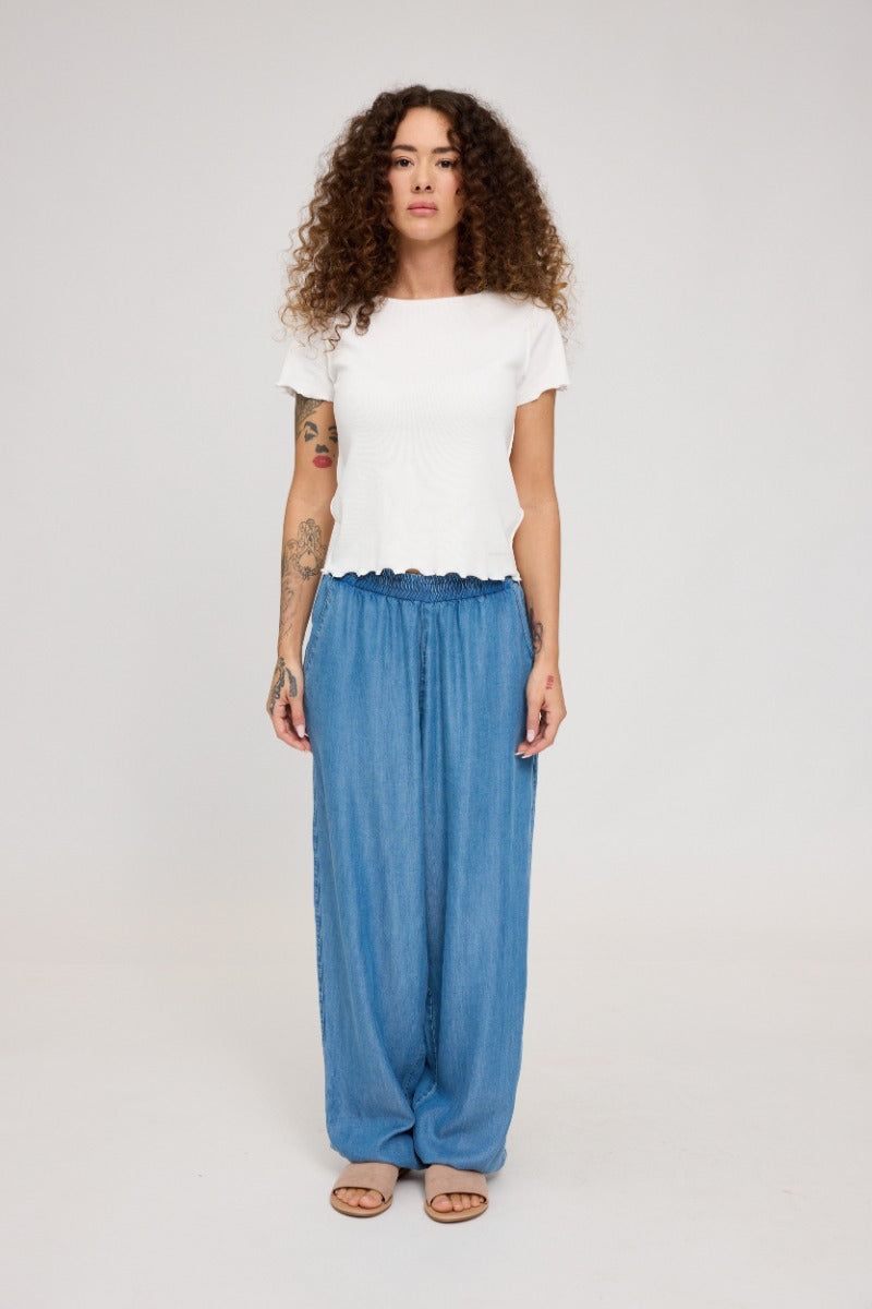 Denim Parachute Pants Manina