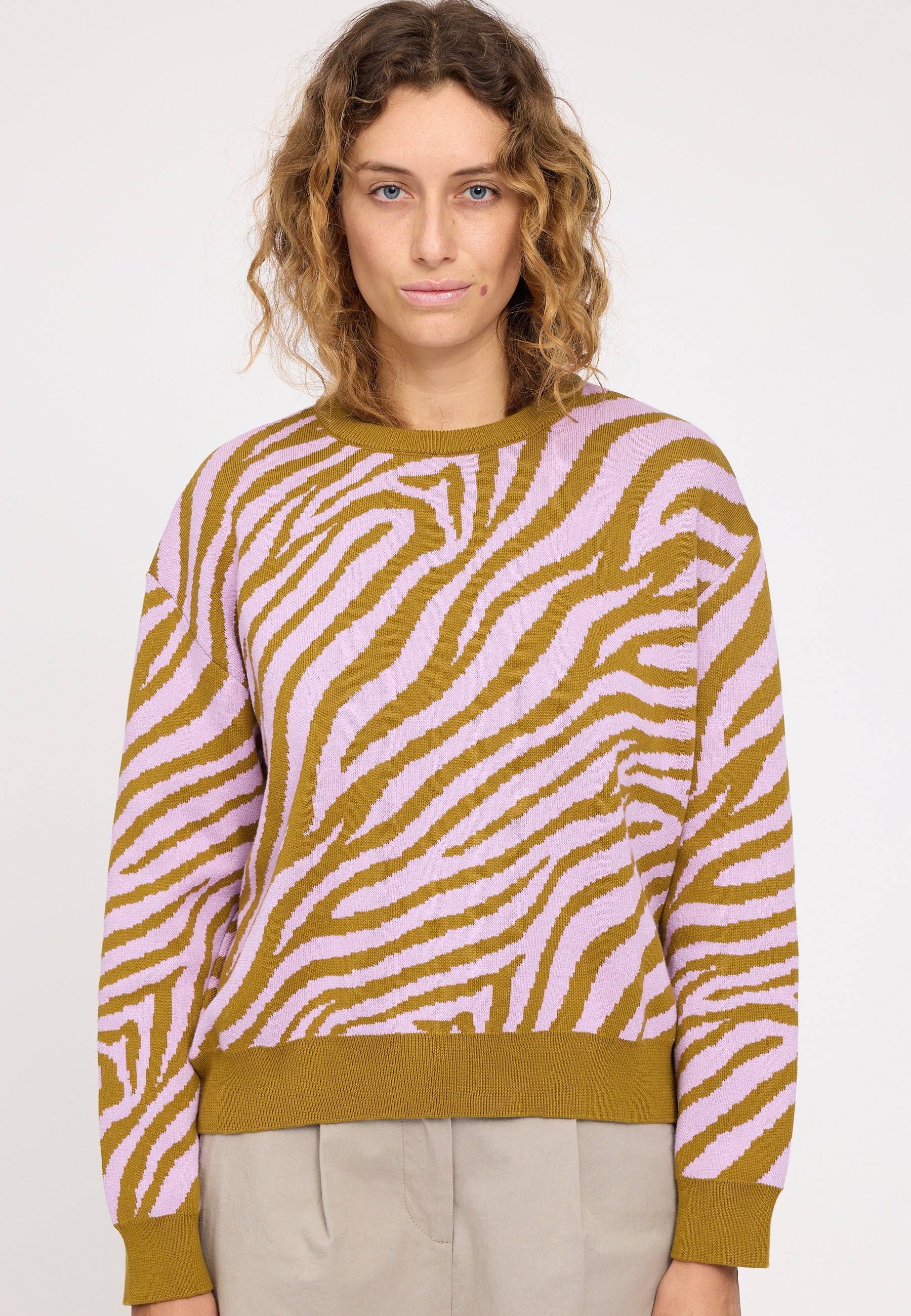 Zebra Jacquard Knit Jumper