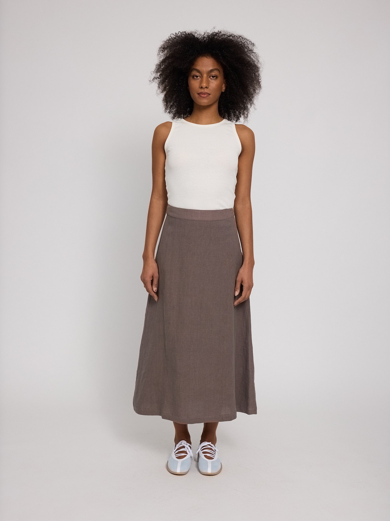 Linen Midi Skirt
