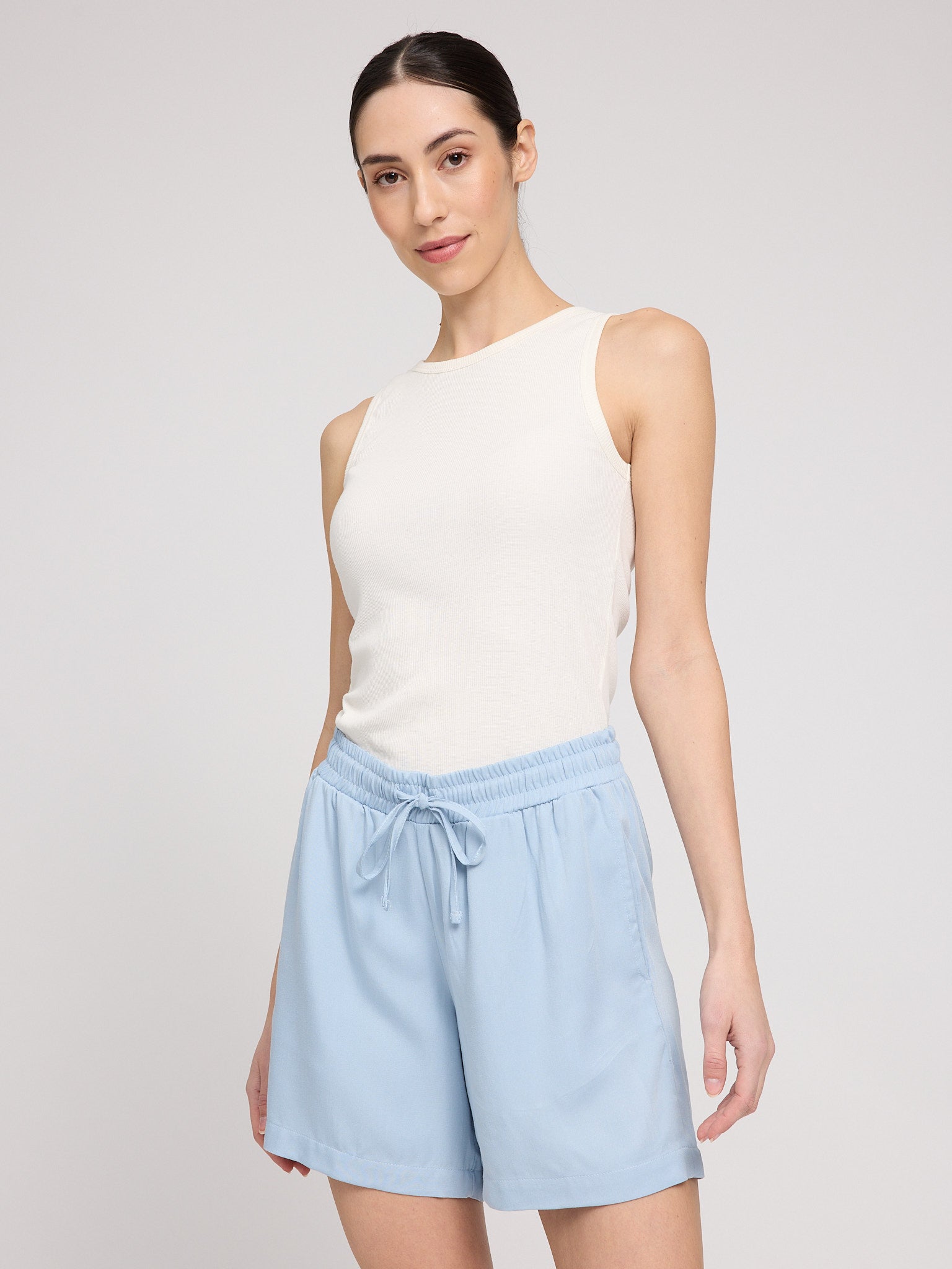 Drawstring Viscose Shorts