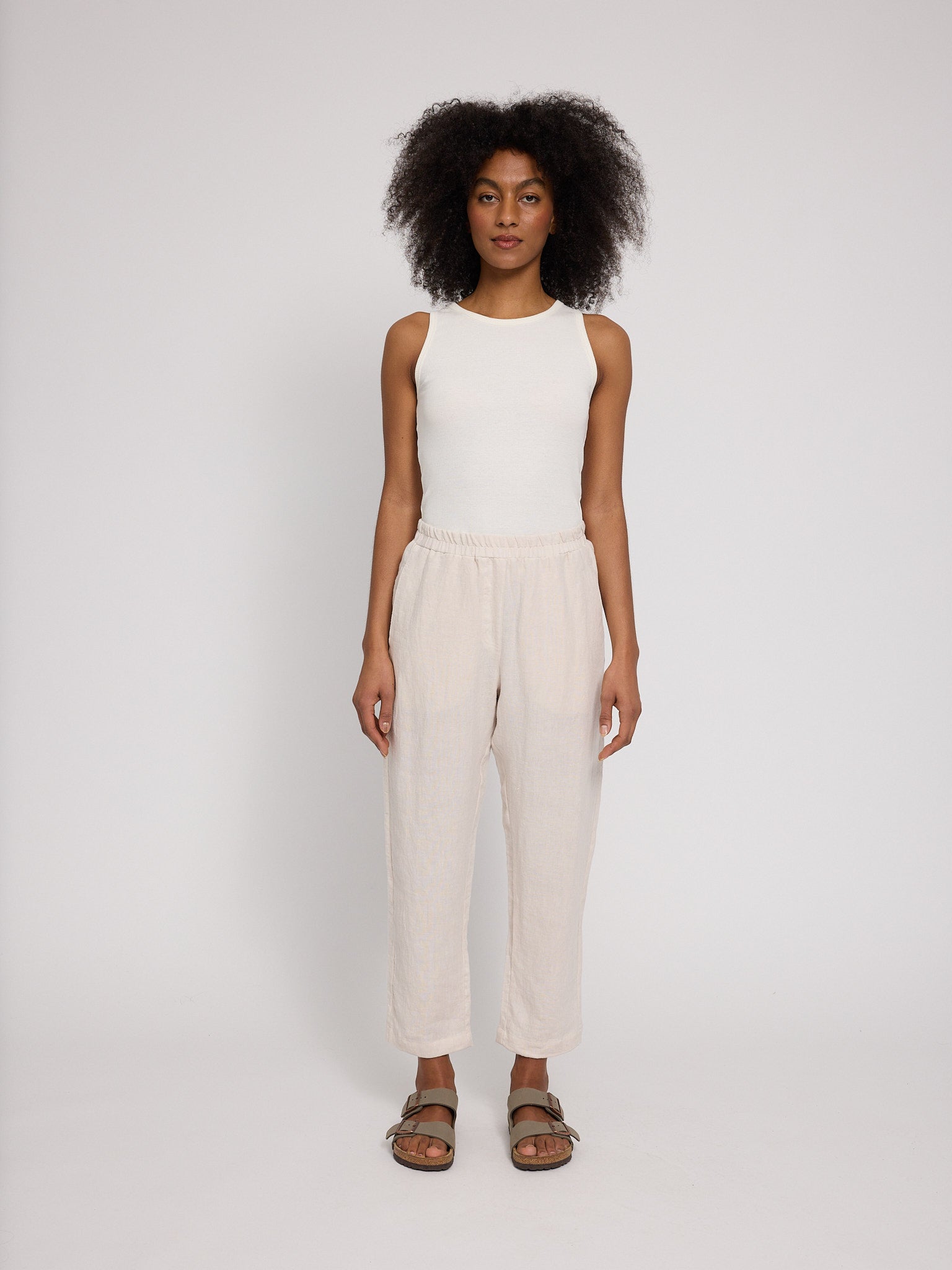 Straight Leg Linen Pants