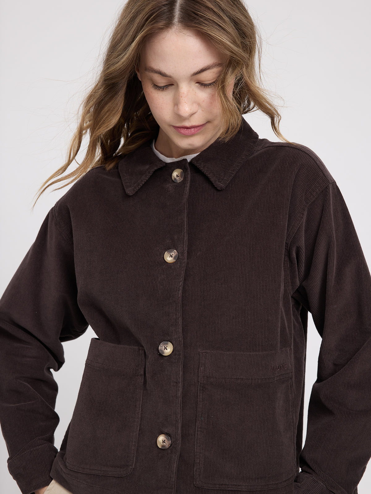 Corduroy Shacket dark chocolate