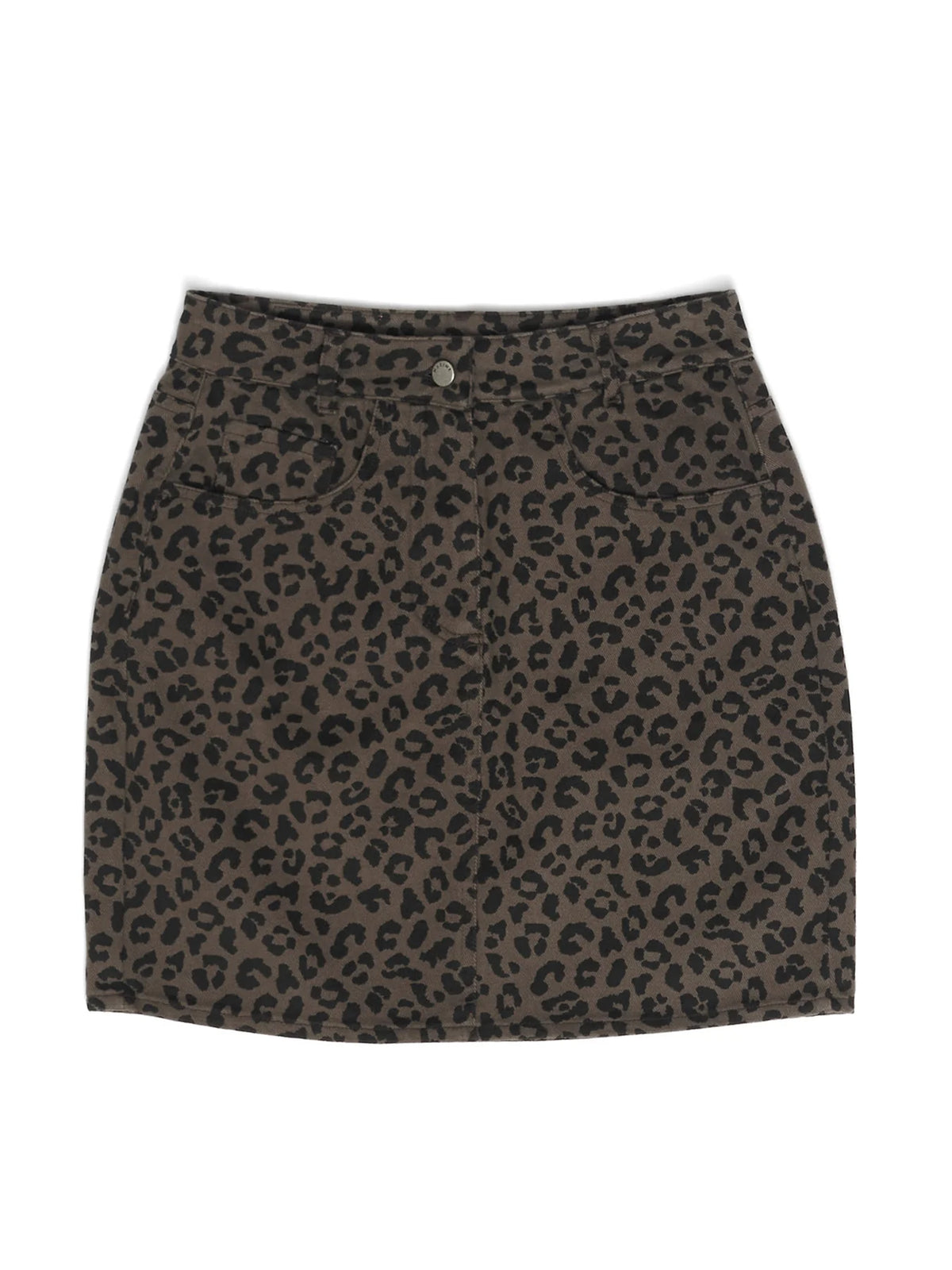 Printed Mini Denim Skirt