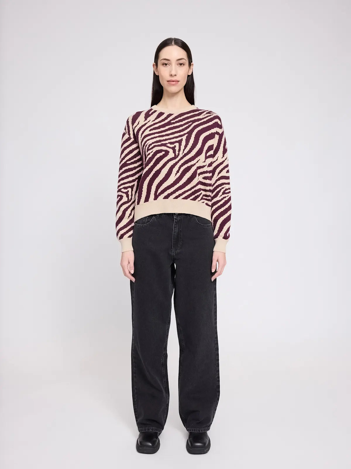 Zebra Jacquard Knit Jumper