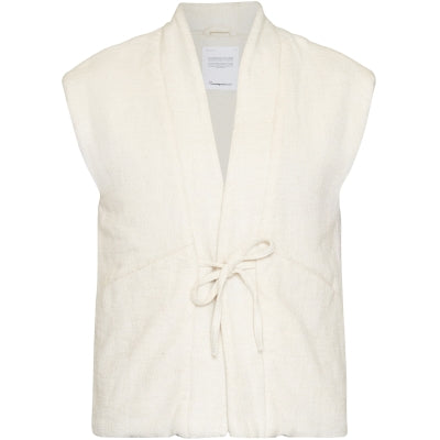 Padded kimono herringbone structure vest