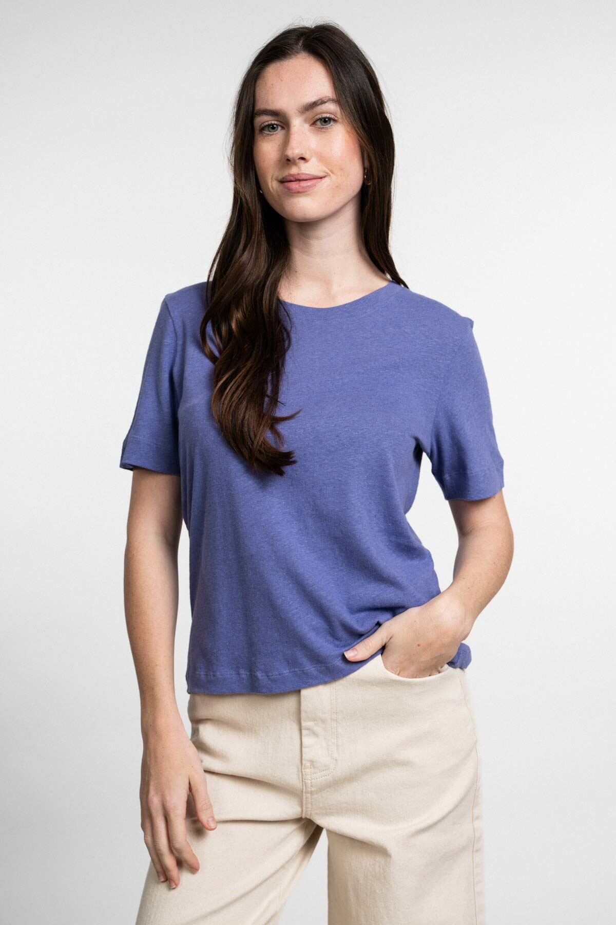 Timea linen twilight purple T-Shirt
