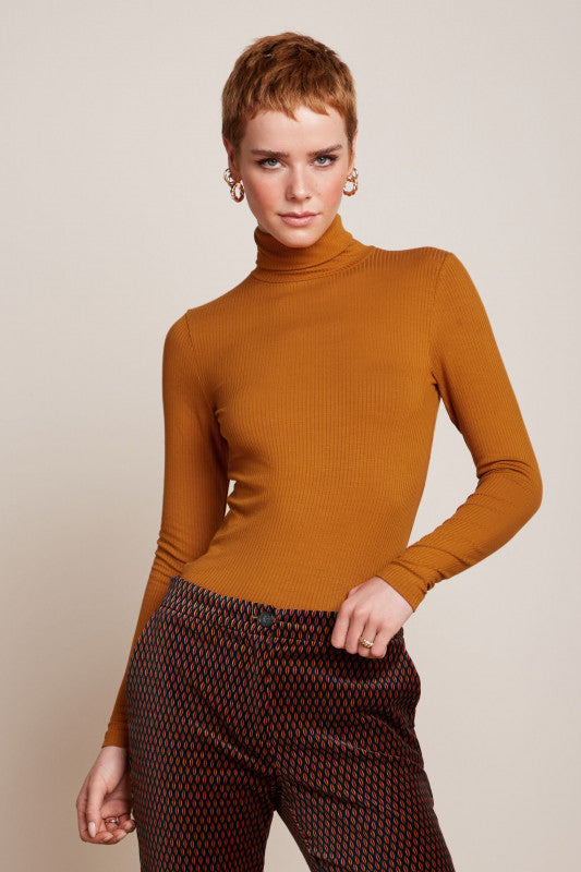 Rollneck Top Uni Rib