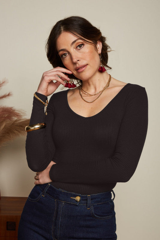Carice V Top Uni Rib