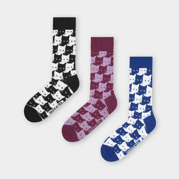 Socks Sigtuna Pepita Cats 3-Pack