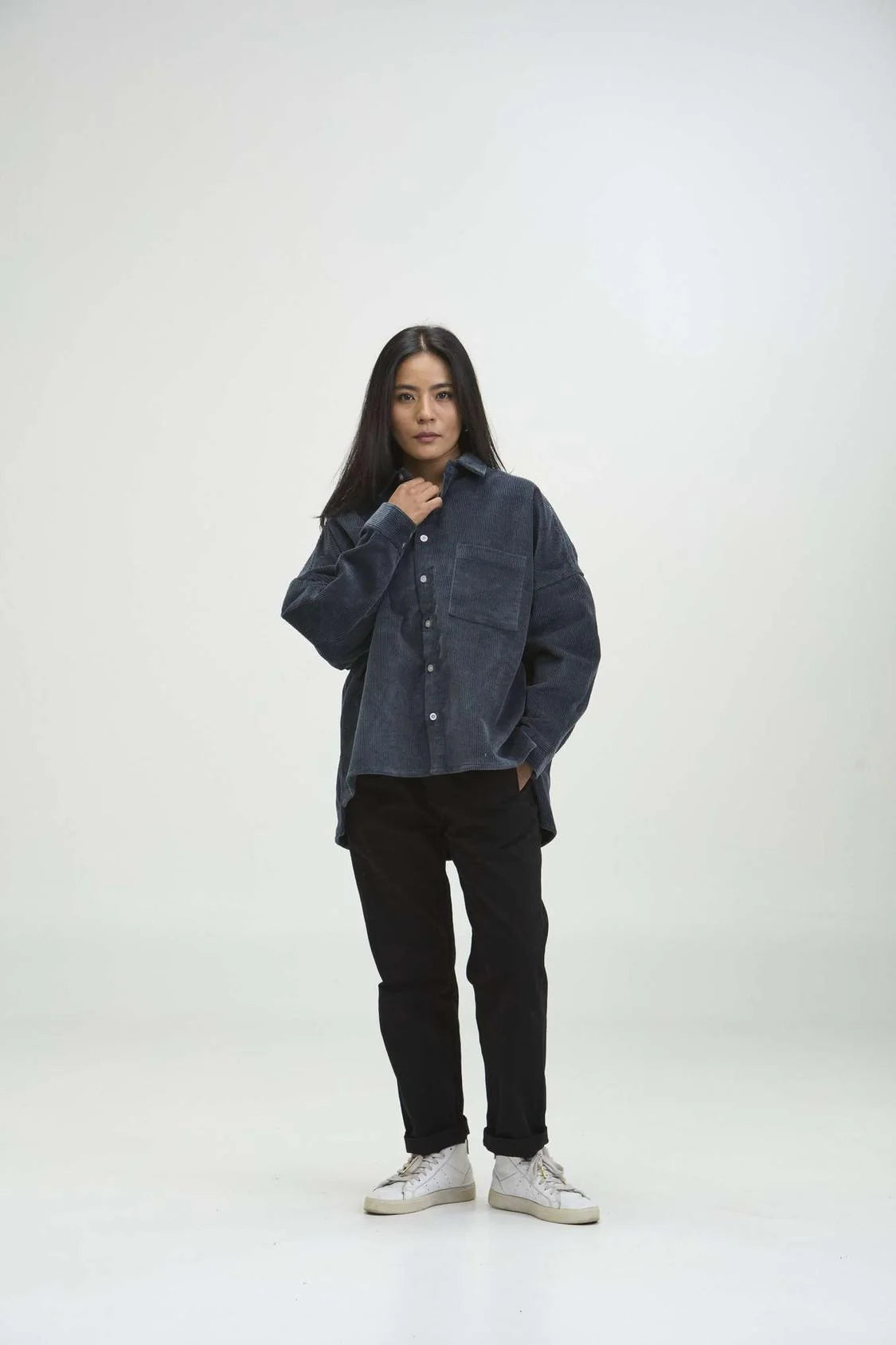 Tahira Shirt - slate corduroy
