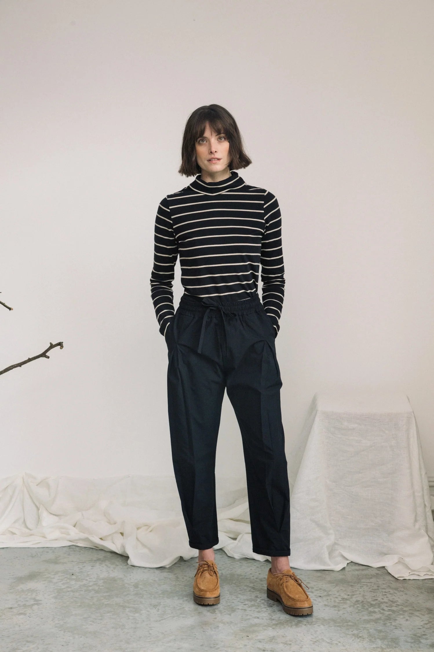 Pine-Sue Organic Cotton Stripe Jersey Top