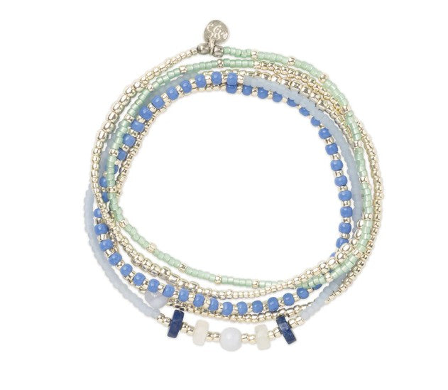 Armband aus blauem Spitzenachat