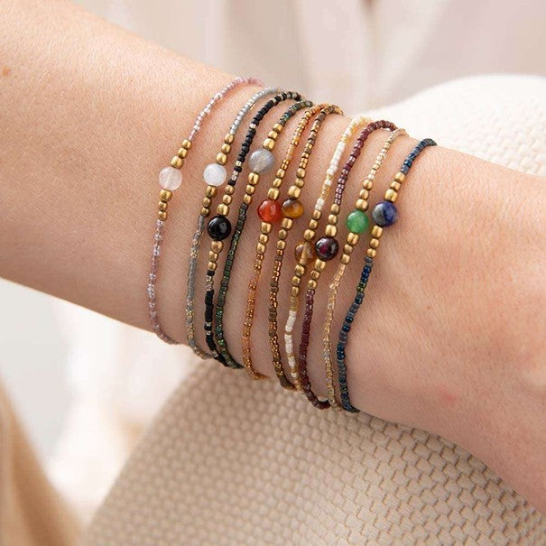 Iris Card Granat goldfarbiges Armband