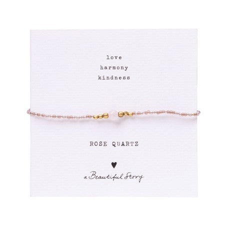 Iris Card Rosenquarz goldfarbiges Armband