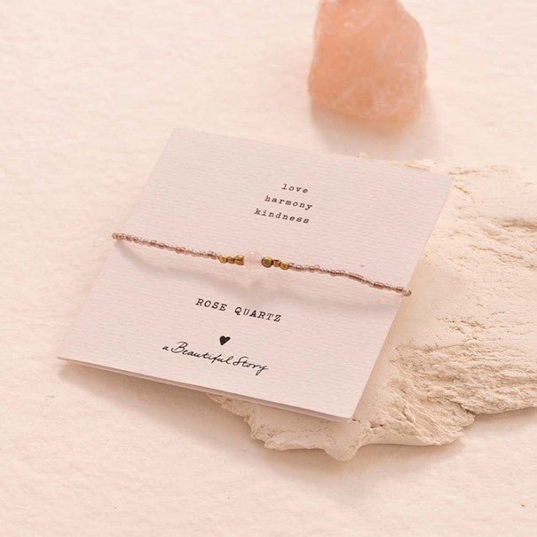 Iris Card Rosenquarz goldfarbiges Armband
