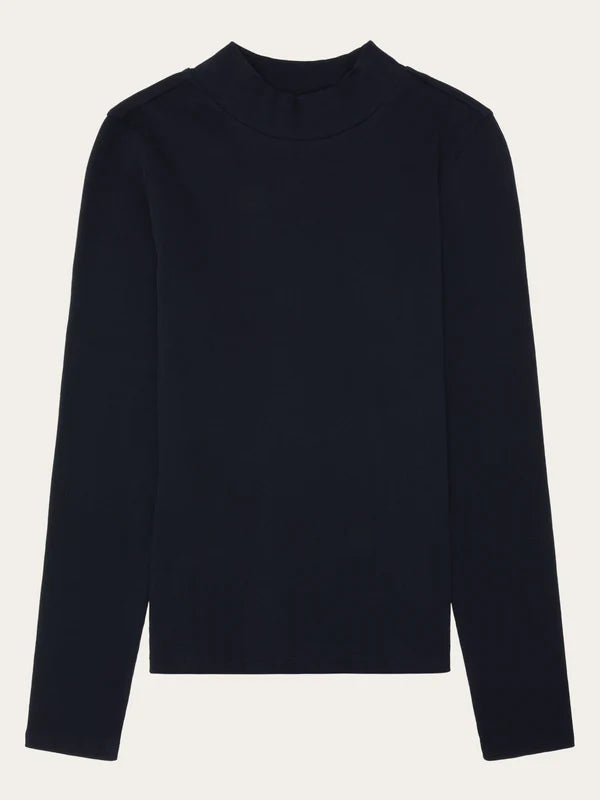 Rib mock neck