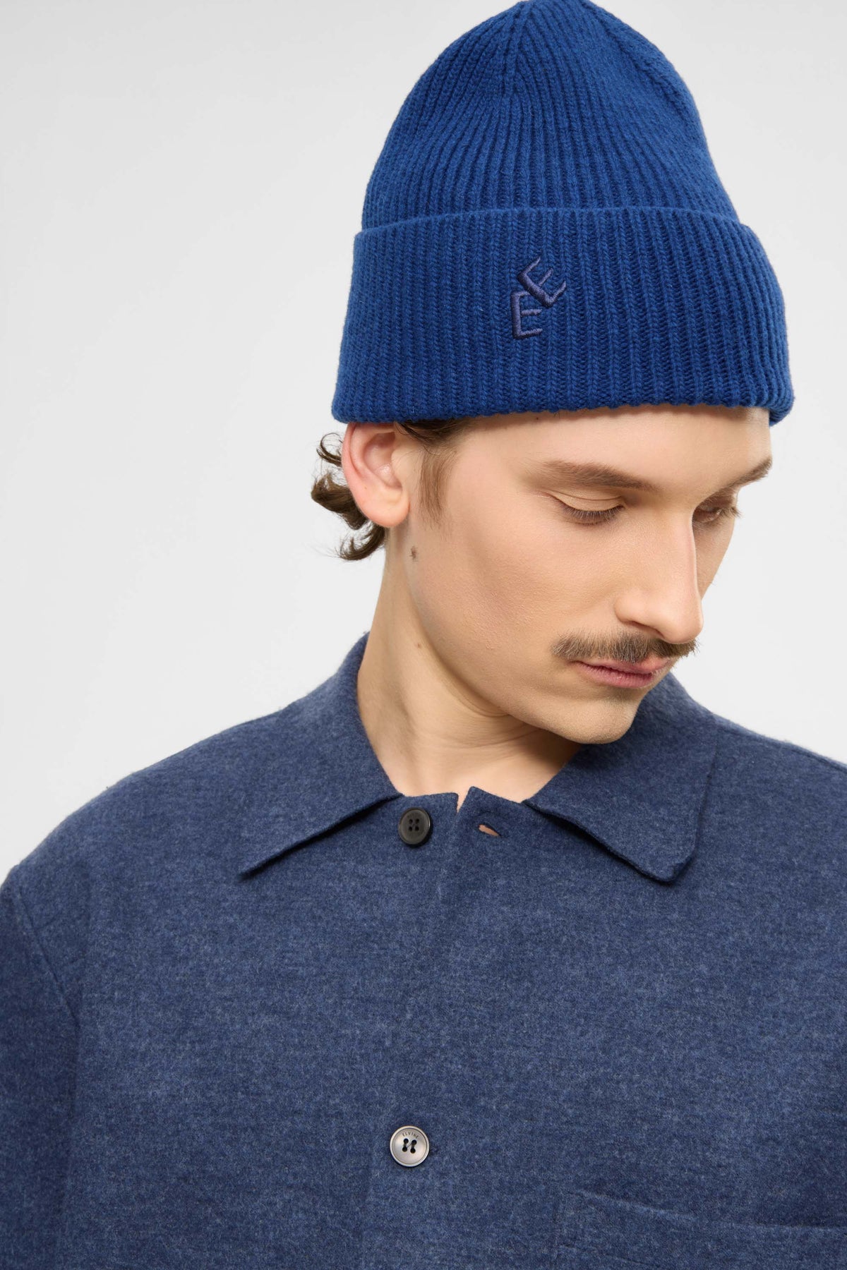 Rib hat blue